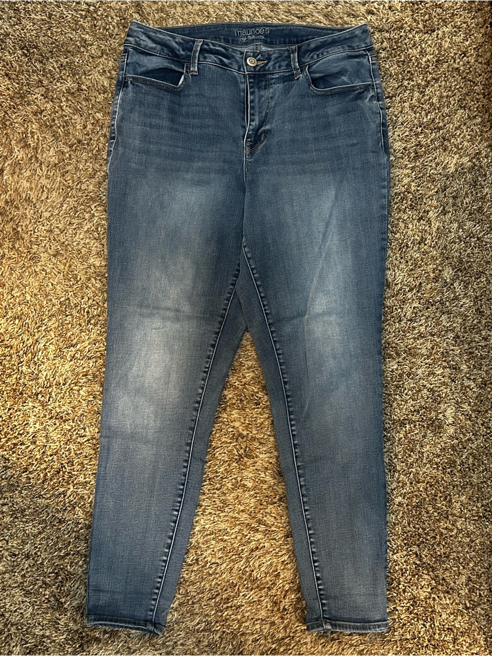 Maurices Blue High Rise Curvy Skinny Jeans